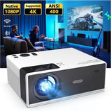 FUDONI Projector with WiFi and Bluetooth, Outdoor Portable 4K Support Projector HD 1080P Max 300" 21504958