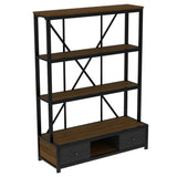 3-Shelf Metal with Drawers for Home Office, Open, Vintage Industrial Style W1580P251086