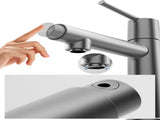 Gun Gray Single Handle Bathroom Faucet for 1 or 3 Holes ,Fountain and Flow Mode 2-in-1 function,Deck 16259621