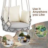 Outdoor Porch Swing Chair Hanging Basket, Hanging Chair with UV Resistant Cushion, Olefin Fabric for 32264818