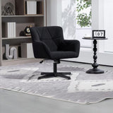 ZNTS Modern Velvet Desk Chair Swirl Office Chair No Wheels Comfy Computer Task Chair Metal Legs W2682P197875