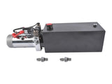 DC 12V Electric Hydraulic Pump Unit Metal Reservoir Double Acting 10 Quart 16003671