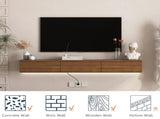 Floating TV Stand Wall Mounted with 16 Color LEDs,67" Modern TV Stand, Floating TV Cabinet W1321P374134
