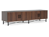 Functional 4-Door TV Cabinet 2 Storage Spaces, Adjustable Shelves, Ideal for Living Room N779P296236C