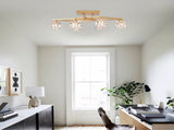 6-Light Crystal Ceiling Light for Dining Room, Modern Ceiling Lamp with Light Fixture For Entryway, W1592P251110