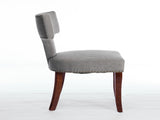 Mid Century Modern Dining Chairs Set of 2, Farmhouse Linen Fabric Upholstered Accent Chair Curved W1143P186367