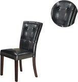 ZNTS Modern Parson Chairs Black Faux Leather Tufted Set of 2 Side Chairs Dining Seatings HSESF00F1750