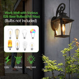 Outdoor Wall Lanterns 2-Pack, Black Waterproof Wall Sconce with Clear Glass Panels, Vintage Exterior W1340P239404