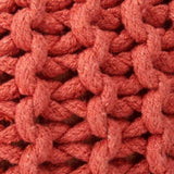 Poona Handcrafted Modern Cotton Pouf, Coral 60480.00CRL-CN