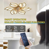 ZNTS 26Inches Ceiling Fan with Lights Remote Control Dimmable LED, 6 Gear Wind Speed Fan Light W2009P174714