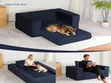 Compression Human Dog Sofa Bed for Adult & Pets,Modern Floor Couch With Pillow for Living Room 38957654