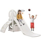 ZNTS Toddler Climber and Slide Set 4 in 1, Kidsground Climber Slideset with Basketball Hoop 48698636