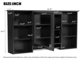 3-in-1 Bathroom Mirror Cabinet, 41-inch Wall Mounted Medicine Cabinet with Adjustable Shelf & Soft N710P358613B