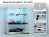 () 2-Door 3-Tier Display Cabinet with Top LED Lighting Storage Cabinet with 01255946