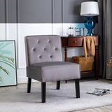 Reese 53" 2Piece Living Room Armless Button Tufted Pattern Accent Chair with Velvet Fabric and B2735P271024