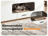 Large Litter Box Enclosure Furniture with Storage Drawers & Built-In Scratching Board, Hidden 92037277