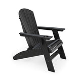 Black Adirondack Chair Sturdy HDPE Poly Lumber for Poolside, Patio, and Garden Relaxation B195P198766