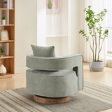 29.1"W Swivel Accent Open Back Chair Modern Comfy Sofa Chair With Weathered Base For Nursery Bedroom W1298P192483