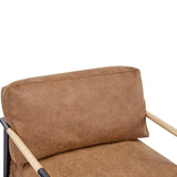 27.56" Modern Accent Chair with Plush Cushions, Minimalist Metal Frame, and Wooden Armrest Design N767P215306C