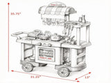 Kids Kitchen Food Stand with Play Food, Cashier Register, for 3-6Y Kids Grocery Store Pretend Play 06846359