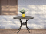 78*78*75cm Circular Diamond Top Courtyard Cast Aluminum Table Bronze 23420766
