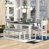 Classic and Traditional Style 6 - Piece Dining Set, Includes Dining Table, 4 Upholstered Chairs & 96380946