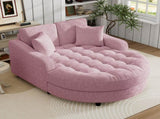 55" Modern Chaise Lounge Sofa Bed Upholstered Sofa Couch with Tufted Seat and Detachable Pillows for N719P256002P