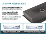 33"x19" Embedded Double Bowl Kitchen Sink, Undermount Handmade Sink in Brushed Unable 56017695