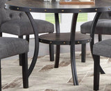 Dining Room Furniture Natural Wooden Round Dining Table 1pc Dining Table Only Nailheads and Storage B011119663