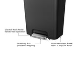 Trash Can, 11.9 Gallon Plastic Step Garbage Bin with Soft Close Lid, Black 14987467