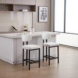 Bar Stools Set of 2, 26 inch Modern Upholstered Fabric Counter Height Barstools, Kitchen Island W3244P310202