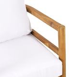 Outdoor Acacia Wood Patio Club Chair, Wood Patio Furniture,Waterproof Thick Cushion Deep Seating for 71518.00WHI