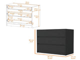 Black 3-Drawer Dresser B062P175076