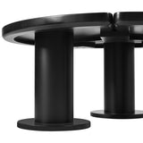 ON-TREND 39.4'' Easy Assembly Round Petal-Shaped Coffee Table, Cream Style Center Table with 3 N721P190396B