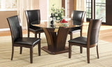 Style Comfort Contemporary 2pcs Side Chairs Dark Cherry Brown Leatherette Cushion Seat Kitchen B011115665