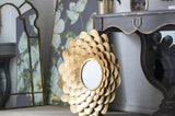 D31.5x3" Gold Mirrored Floral Wall Decor, Wall Mirror for Living Room Entryway W2078124366