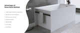 51'' Solid Surface Matte Tub, Freestanding Solid Surface Resin Stone Bathtub, Solid Surface Matte W2753P294506