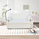 Modern Velvet Loveseat Futon Sofa Couch w/Pullout Bed,Small Love Seat Lounge Sofa with adjustable W2297P224266