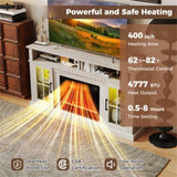 58" TV Stand with RGB Fireplace Gray- Smart App Remote Control, 4777 BTU Heater 30487667