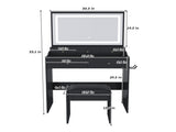New Large Mirror Vanity Desk for Bed room , Modern Makeup Vanity Set with Power Outlet and Hair 39453746