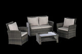 4 Pieces Outdoor Patio Furniture Sets Garden Rattan Chair Wicker Set, Poolside Lawn Chairs with W874P266298