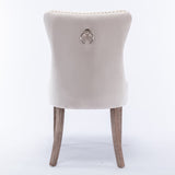 Modern, High-end Tufted Solid Wood Contemporary Velvet Upholstered Dining Chair with Wood Legs 28715564