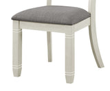 Antique White Finish Dining Side Chairs Set of 2pc Fabric Upholstered Casual Style Dining Room B01165226