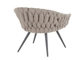 Contemporary Chair in Black Metal with Grey Faux Leather and Grey Fabric B202P223437