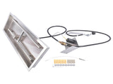 30x10-inch Fire Pit Pan Stainless Steel Fire Pit Burner Kit Rectangular Indoor or Outdoor 13082707