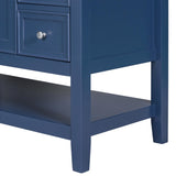 ZNTS 36" Bathroom Vanity with Sink Combo, One Cabinet and Three Drawers, Solid Wood and MDF Board, Blue 36929776