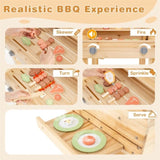 Wooden Barbecue Grill Playset with Play Food Grilling Tools 78162241