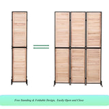 3 Panel Dividers and Folding Privacy Screen Natural Wooden Partitions 6ft Wall Divider for W1757122147