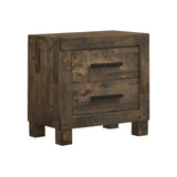 2 Drawers MDF Nightstand in Rustic Golden Brown Finish B016P255623