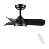 ZNTS 28 In Intergrated LED Ceiling Fan Lighting with Black ABS Blade W1367P234010